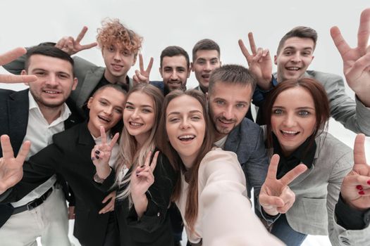 group of young business people looking at the camera