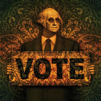 VOTE Sign Held by George Washington