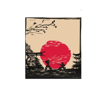 Japanese Samurai fighter card