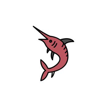 swordfish line icon. signs and symbols can be used for web, logo, mobile app, ui, ux