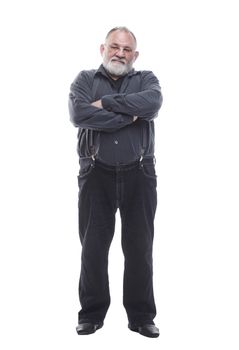 confident older man in casual clothes. isolated on a white