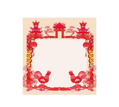 Year of rooster - New Year card 