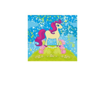 card with stars and a beautiful unicorn