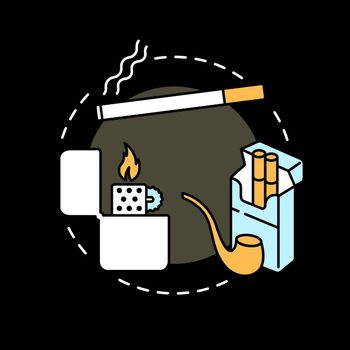 Smoking accessories concept icon for dark theme