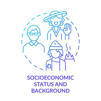 Socioeconomic status and background blue gradient concept icon
