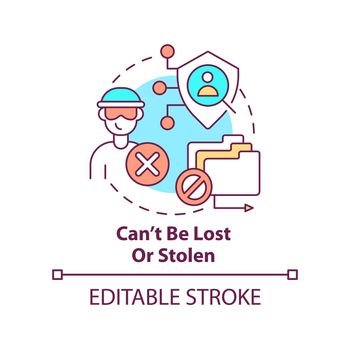 Cant be lost and stolen concept icon
