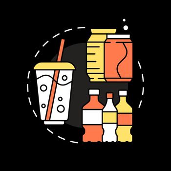 Non-alcoholic refreshing drinks concept icon for dark theme