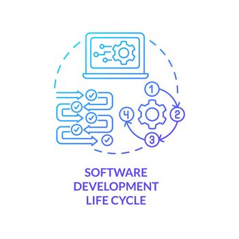 Software development life cycle blue gradient concept icon