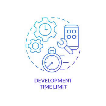 Development time limit blue gradient concept icon