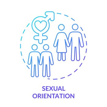 Sexual orientation blue gradient concept icon
