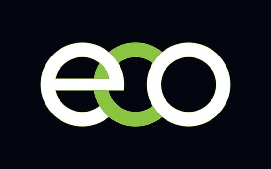 ECO logo. Letters on a black background.