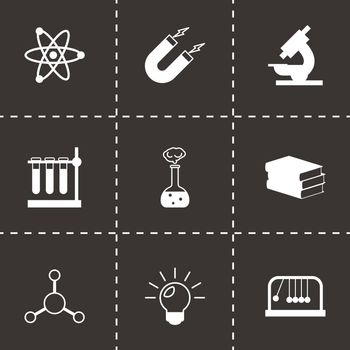 Vector black science icons set