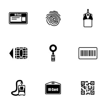 Vector ID card icon set