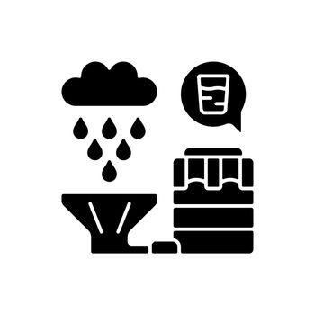 Recycling rainwater black glyph icon