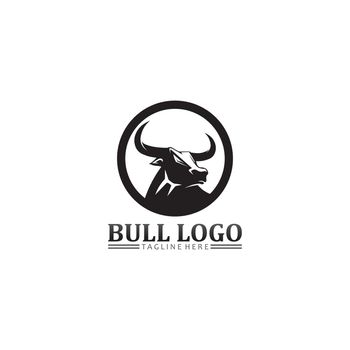 Bull buffalo head, cow, animal mascot logo design vector for sport horn buffalo, animal, mammals, head logo, wild, matador