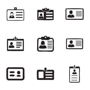 Vector id card icons set