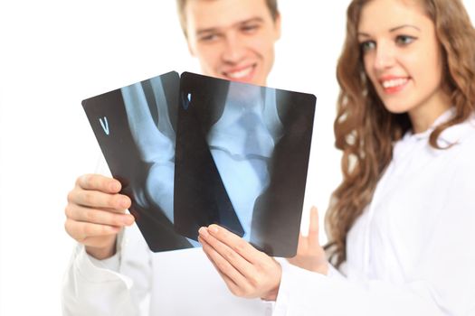 Doctors take x-ray pictures.