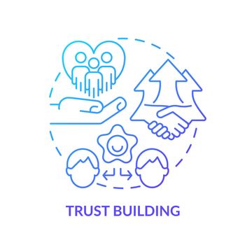Trust building blue gradient concept icon
