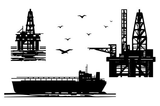 Extraction of petroleum products in the sea