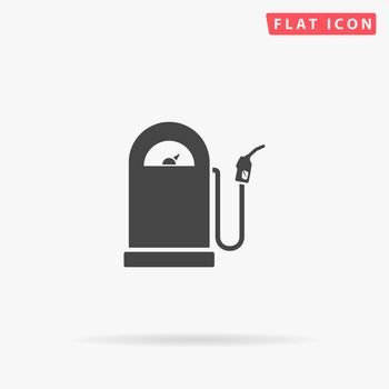 Gas station flat vector icon