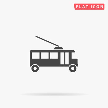 Trolleybus flat vector icon