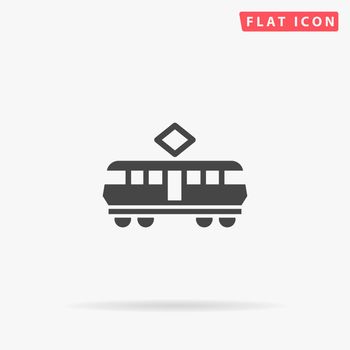 Tram flat vector icon