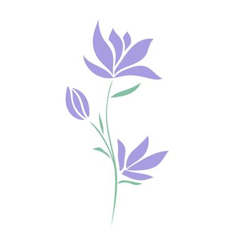 Purple delicate single flower vector