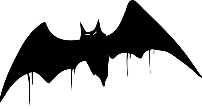 Graphic black silhouette halloween vampire bat