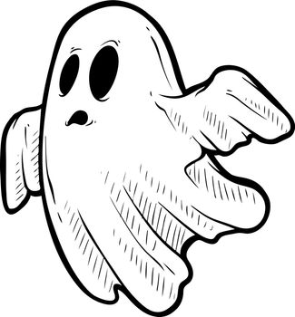 Cartoon funny graphic flying ghost monster