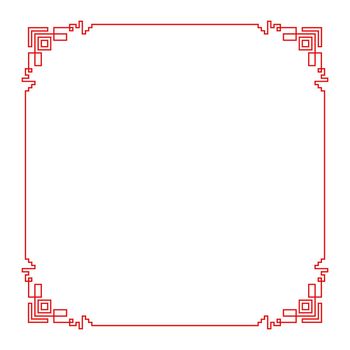 Chinese pattern frame, vector border art china style on white background