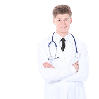 Nice young doctor with a stethoscope.