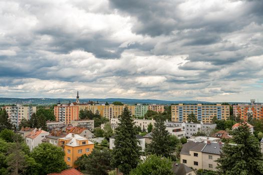 Panorama of the city of Olomouc in the Czech Republic from a bird's eye view