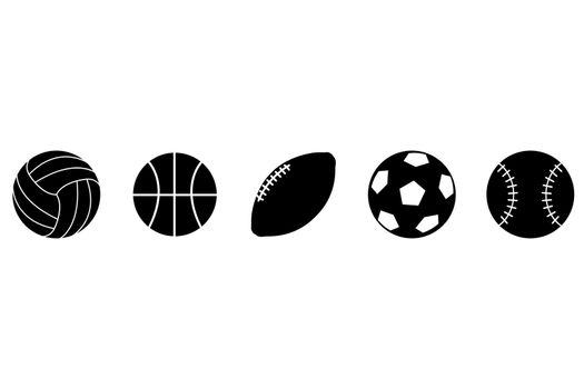 Sport ball vector icon set. ball icons isolated on white background