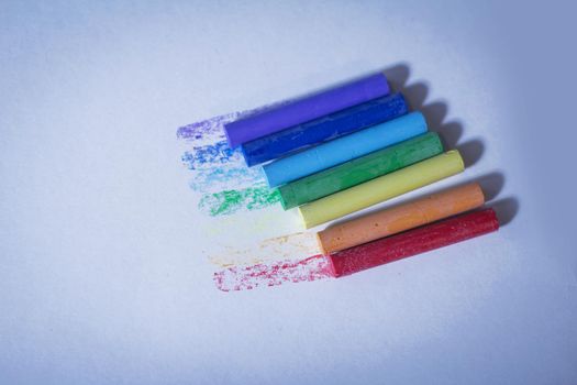 ulticolored crayons for drawing.isolated on a white background