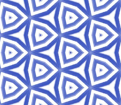Arabesque hand drawn pattern. Indigo symmetrical