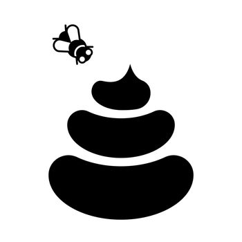 Poop and fly pictogram vector illustration.