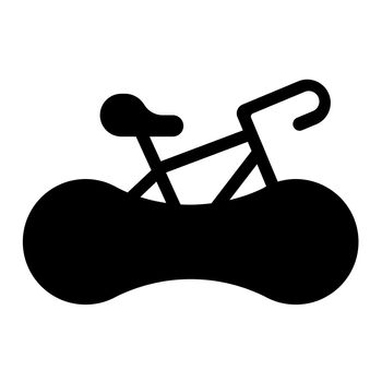 Bicycle wheel cover pictogram vector illustration.