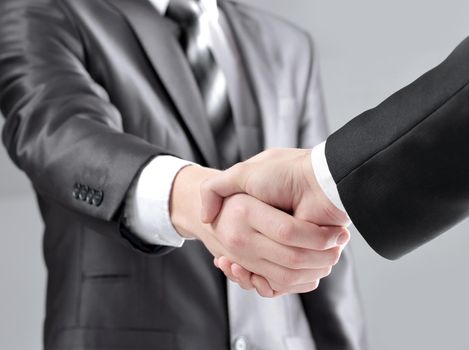 close up. handshake business people the concept of cooperation