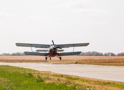 light aircraft returning to land after dropping
