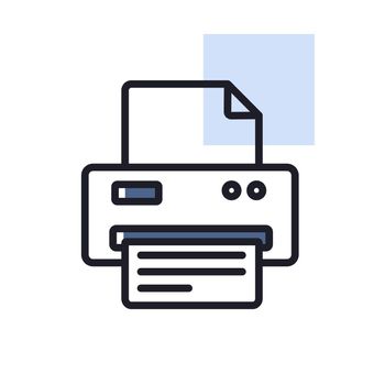 Printer vector outline icon. Office sign