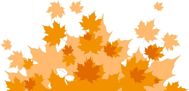 Graphic orange maple leaves vector background