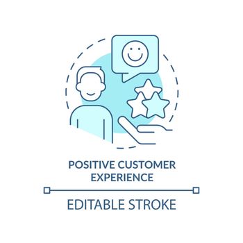 Positive customer experience turquoise concept icon