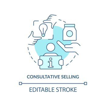 Consultative selling turquoise concept icon