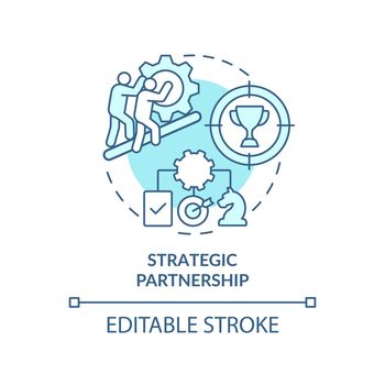 Strategic partnership turquoise concept icon
