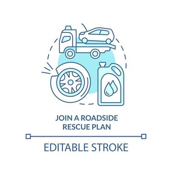 Join roadside rescue plan turquoise concept icon