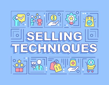 Selling techniques word concepts purple banner