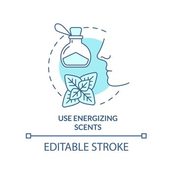 Use energizing scents turquoise concept icon