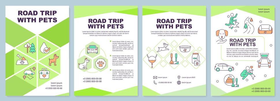 Road trip with pets brochure template