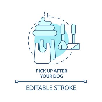 Pick up after your dog turquoise concept icon