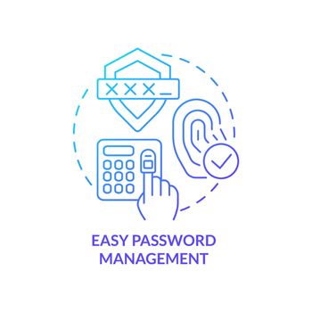 Easy password management blue gradient concept icon